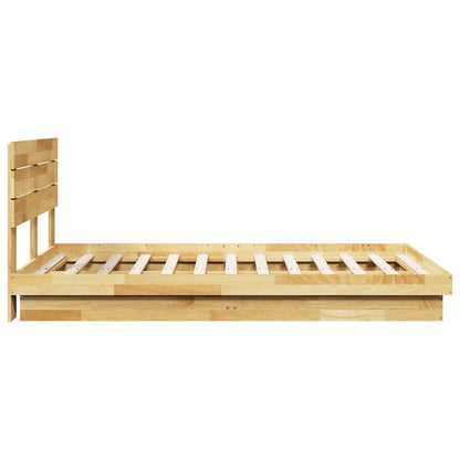 Massivholzbett mit Kopfteil ohne Matratze 120x200 cm Eichenholz