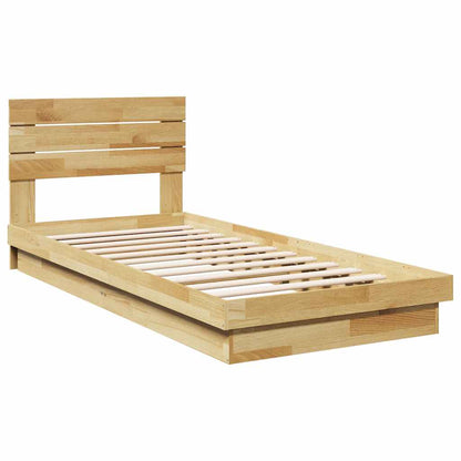 Massivholzbett mit Kopfteil ohne Matratze 100x200 cm Eichenholz