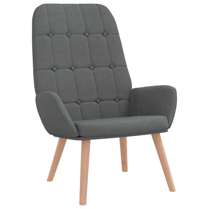 Relaxsessel mit Hocker Dunkelgrau Stoff