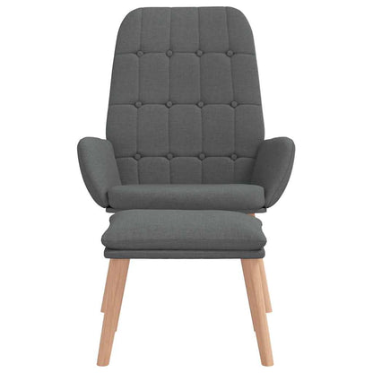 Relaxsessel mit Hocker Dunkelgrau Stoff