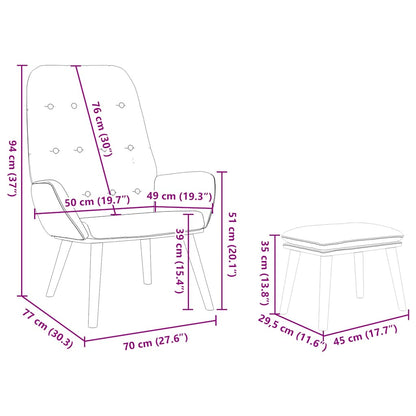 Relaxsessel mit Hocker Dunkelgrau Stoff