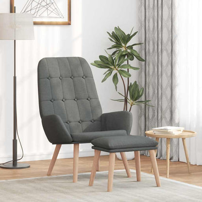 Relaxsessel mit Hocker Dunkelgrau Stoff