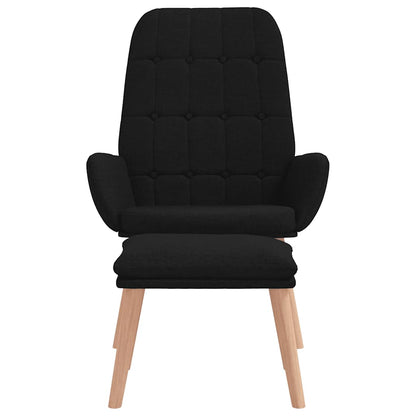 Relaxsessel mit Hocker Schwarz Stoff