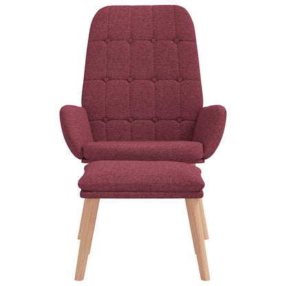 Relaxsessel mit Hocker Weinrot Stoff