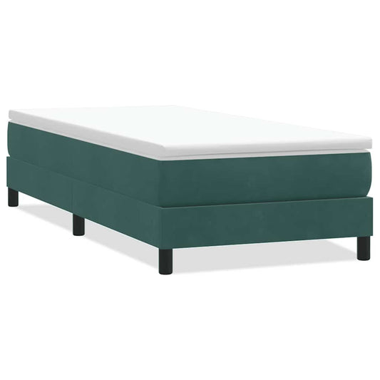 Boxspringbett ohne Matratze Dunkelgrün 80x220 cm Samt