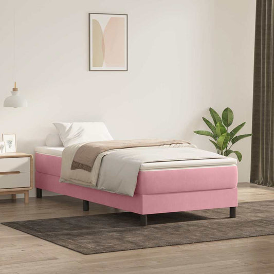 Boxspringbett ohne Matratze Rosa 100x220 cm Samt