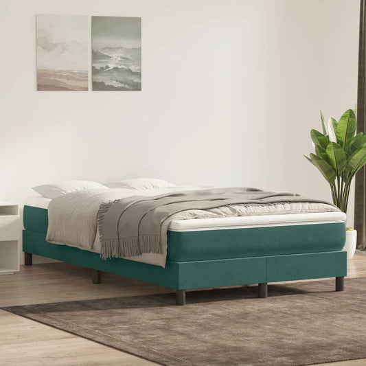 Boxspringbett mit Matratze Dunkelgrün 120x210 cm Samt
