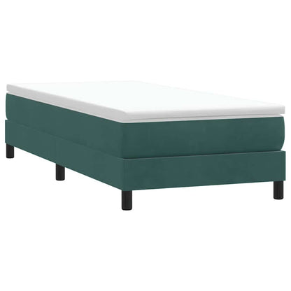 Boxspringbett mit Matratze Dunkelgrün 80x220 cm Samt