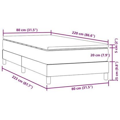 Boxspringbett mit Matratze Dunkelgrün 80x220 cm Samt