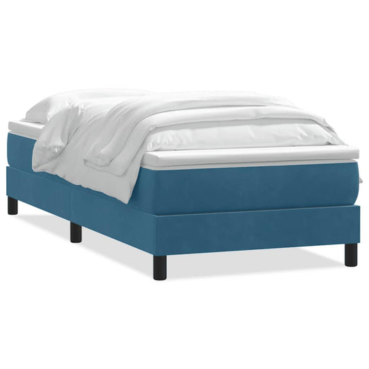 Boxspringbett mit Matratze Dunkelblau 80x220 cm Samt
