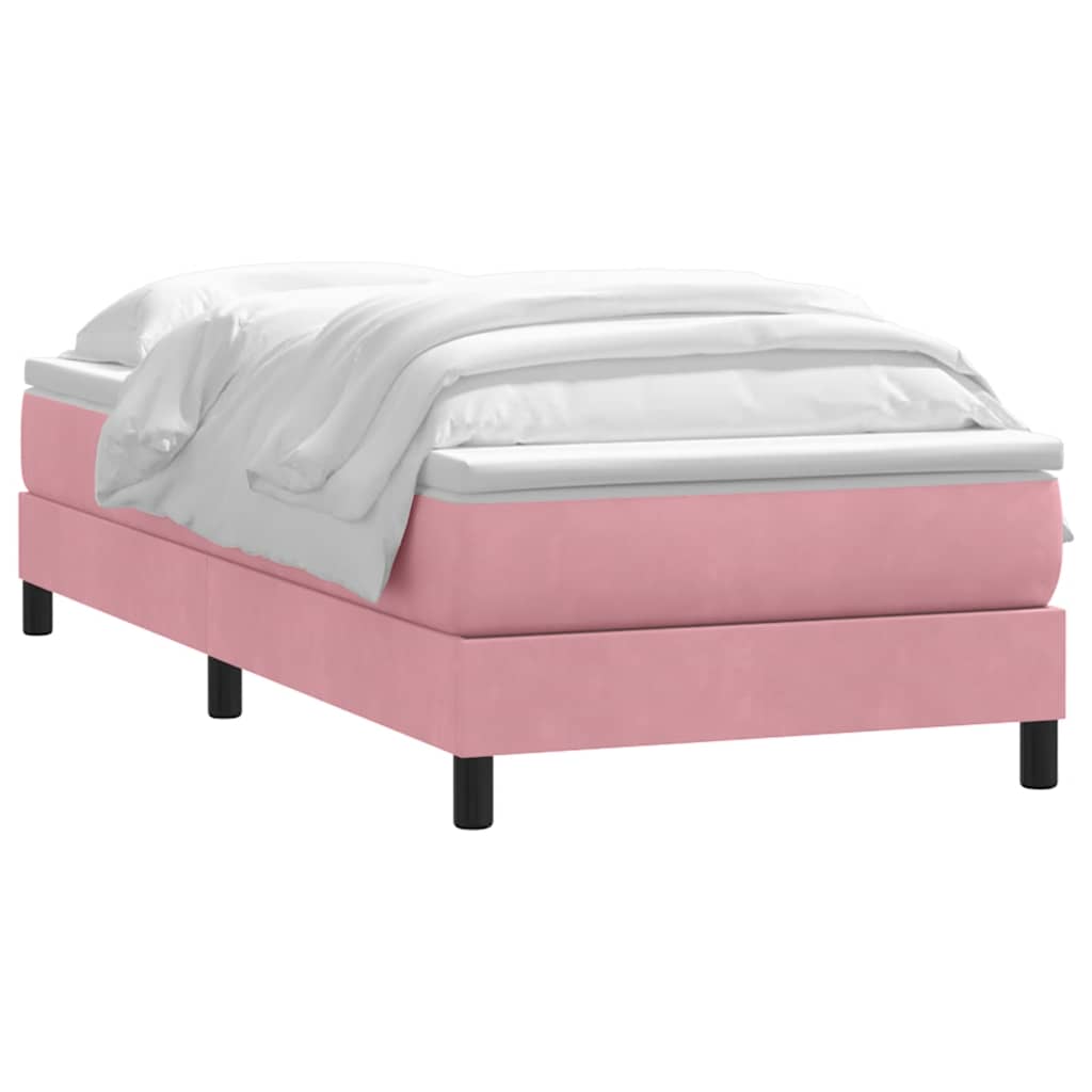 Boxspringbett mit Matratze Rosa 100x220 cm Samt