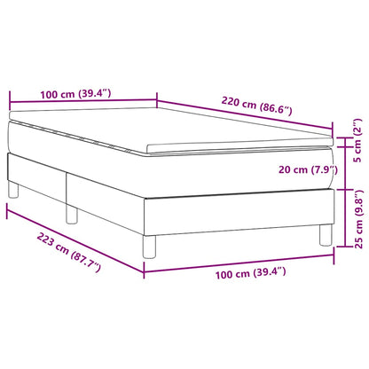 Boxspringbett mit Matratze Rosa 100x220 cm Samt