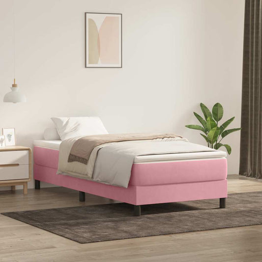Boxspringbett mit Matratze Rosa 100x220 cm Samt