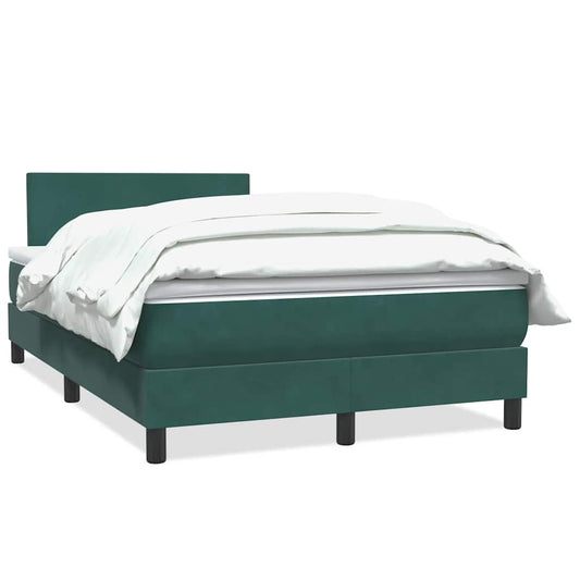Boxspringbett mit Matratze Dunkelgrün 120x210 cm Samt