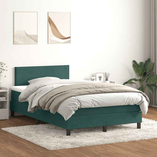 Boxspringbett mit Matratze Dunkelgrün 120x210 cm Samt