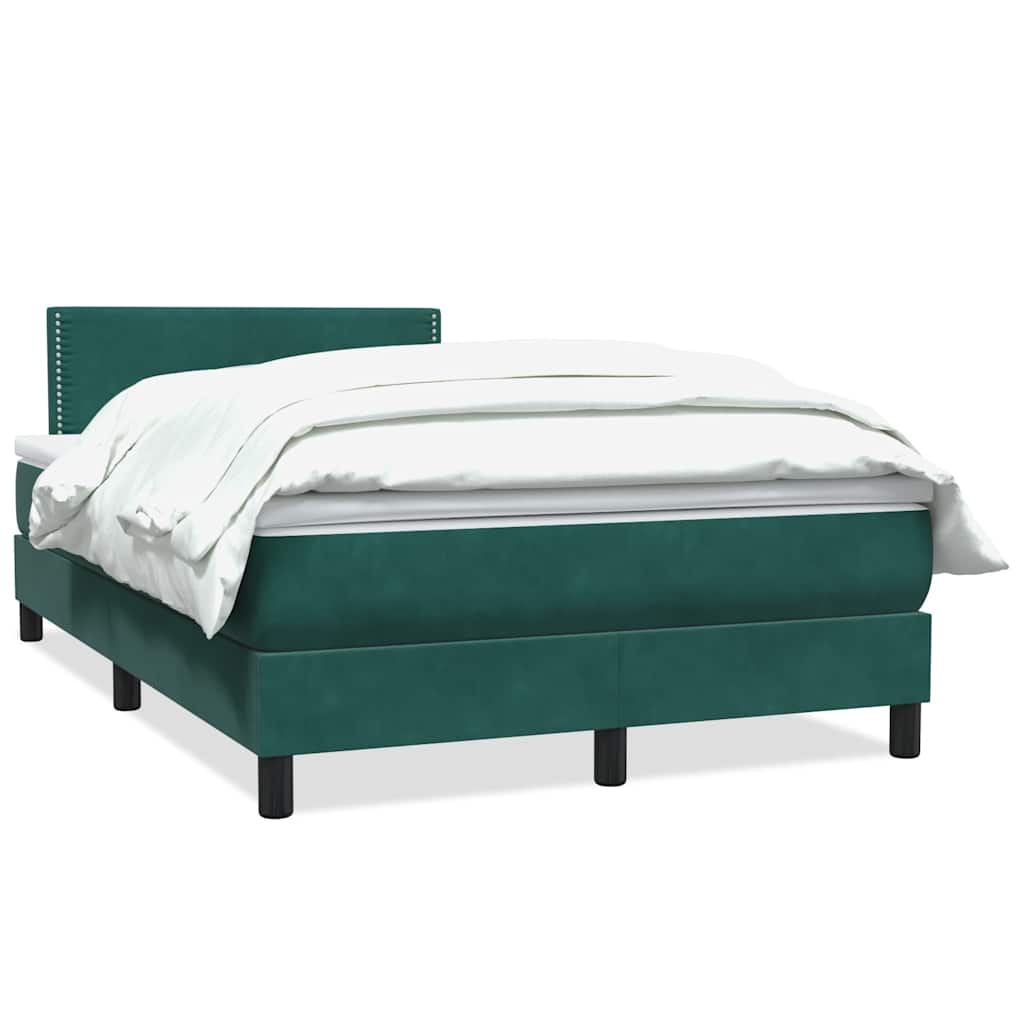 Boxspringbett mit Matratze Dunkelgrün 120x210 cm Samt