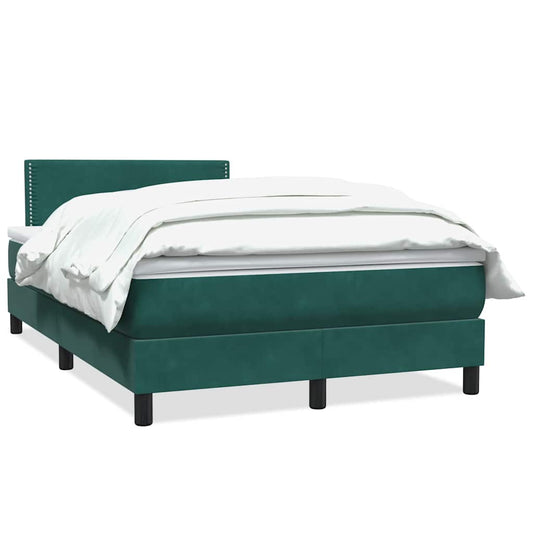 Boxspringbett mit Matratze Dunkelgrün 120x210 cm Samt