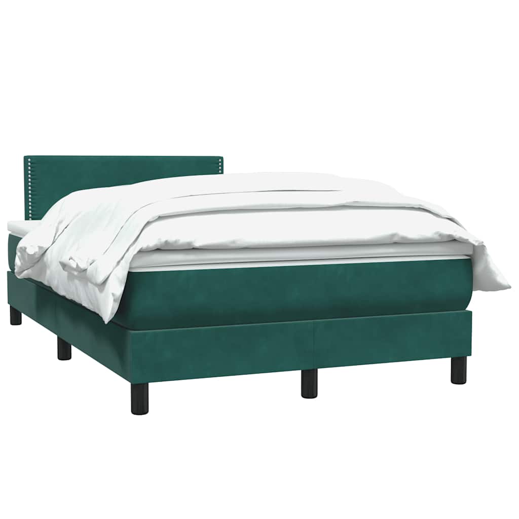 Boxspringbett mit Matratze Dunkelgrün 120x210 cm Samt