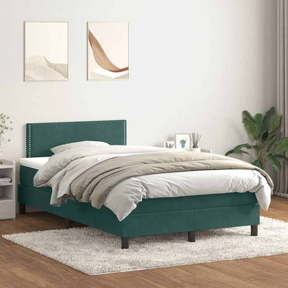 Boxspringbett mit Matratze Dunkelgrün 120x210 cm Samt
