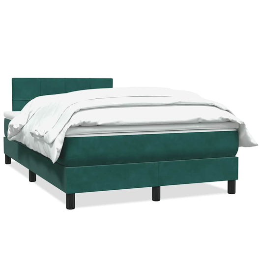 Boxspringbett mit Matratze Dunkelgrün 120x210 cm Samt