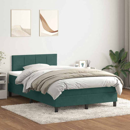 Boxspringbett mit Matratze Dunkelgrün 120x210 cm Samt