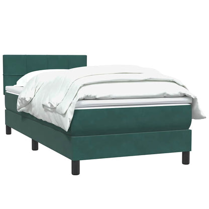 Boxspringbett mit Matratze Dunkelgrün 80x220 cm Samt