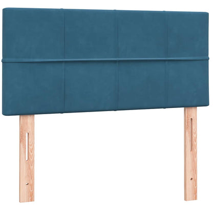 Boxspringbett mit Matratze Dunkelblau 80x220 cm Samt