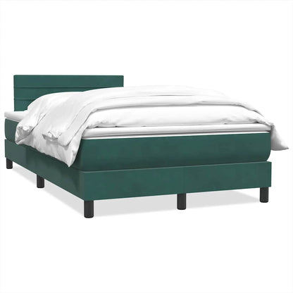 Boxspringbett mit Matratze Dunkelgrün 120x210 cm Samt