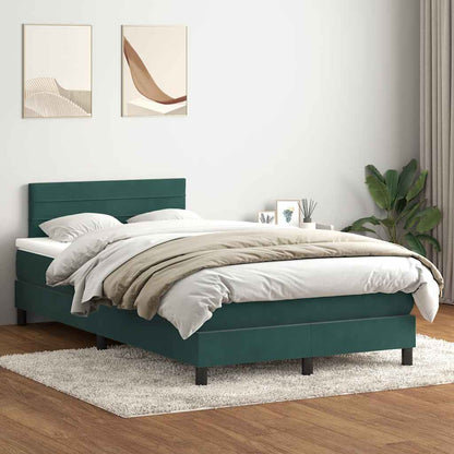 Boxspringbett mit Matratze Dunkelgrün 120x210 cm Samt