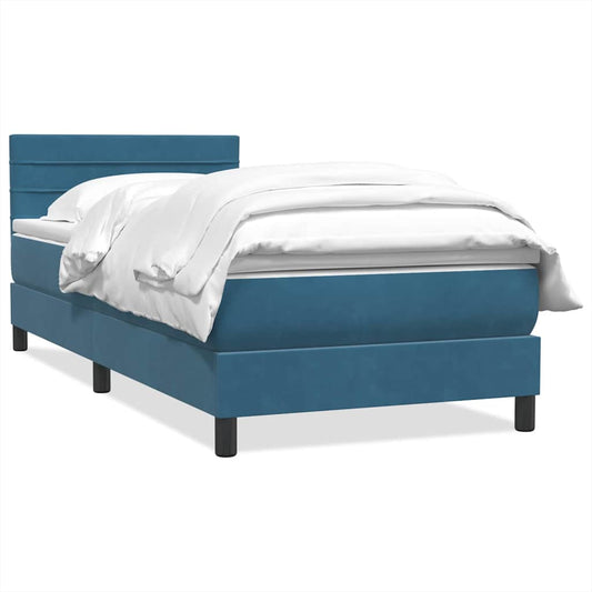 Boxspringbett mit Matratze Dunkelblau 80x220 cm Samt