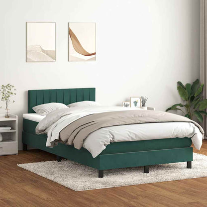 Boxspringbett mit Matratze Dunkelgrün 120x210 cm Samt
