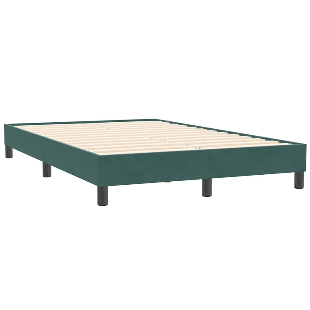 Boxspringbett mit Matratze Dunkelgrün 120x210 cm Samt