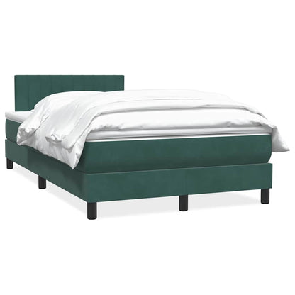 Boxspringbett mit Matratze Dunkelgrün 120x210 cm Samt