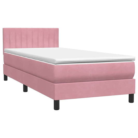 Boxspringbett mit Matratze Rosa 100x220 cm Samt