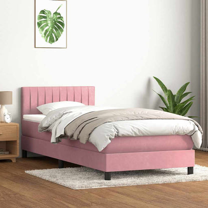 Boxspringbett mit Matratze Rosa 100x220 cm Samt