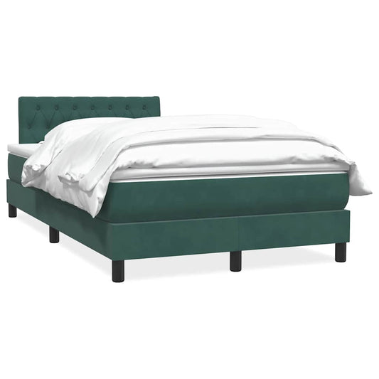 Boxspringbett mit Matratze Dunkelgrün 120x210 cm Samt