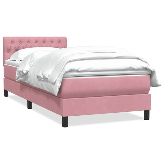 Boxspringbett mit Matratze Rosa 100x220 cm Samt