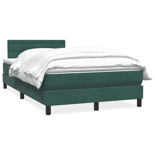 Boxspringbett mit Matratze Dunkelgrün 120x210 cm Samt