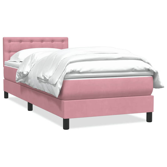 Boxspringbett mit Matratze Rosa 100x220 cm Samt