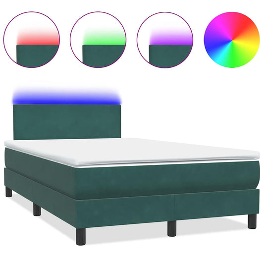 Boxspringbett mit Matratze Dunkelgrün 120x210 cm Samt