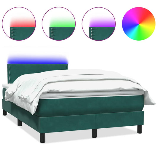Boxspringbett mit Matratze Dunkelgrün 120x210 cm Samt