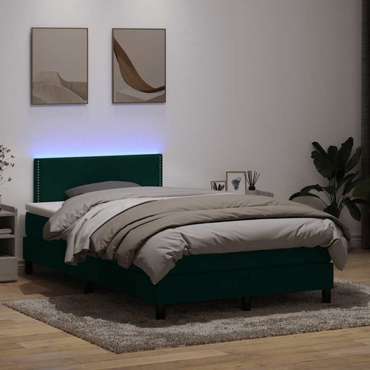 Boxspringbett mit Matratze Dunkelgrün 120x210 cm Samt