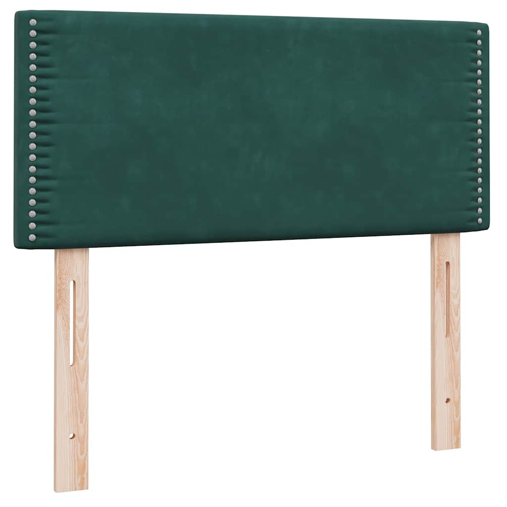 Boxspringbett mit Matratze Dunkelgrün 80x220 cm Samt