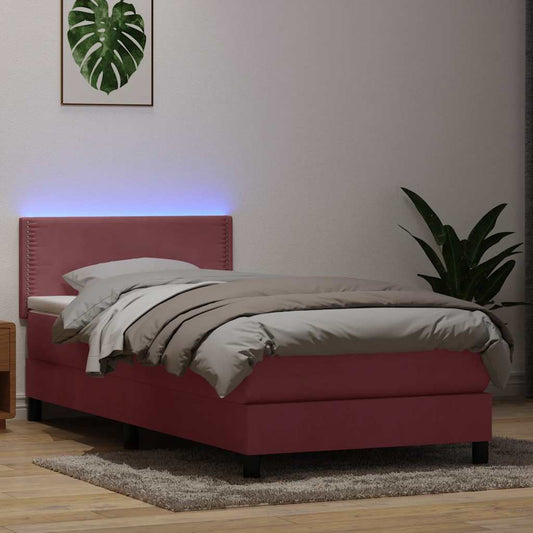 Boxspringbett mit Matratze Rosa 80x220 cm Samt