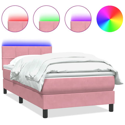 Boxspringbett mit Matratze Rosa 100x220 cm Samt