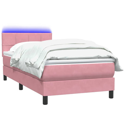 Boxspringbett mit Matratze Rosa 100x220 cm Samt