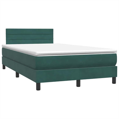 Boxspringbett mit Matratze Dunkelgrün 120x210 cm Samt