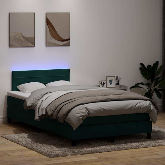 Boxspringbett mit Matratze Dunkelgrün 120x210 cm Samt