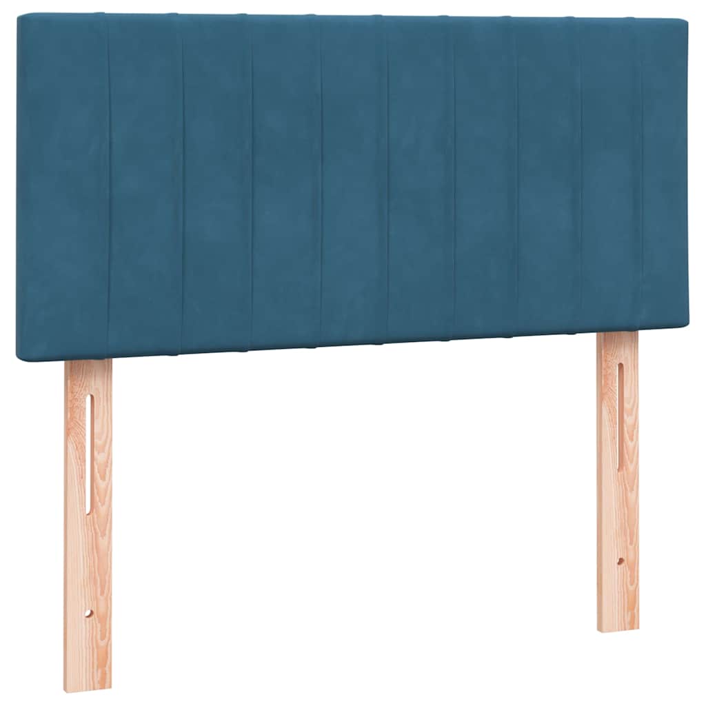 Boxspringbett mit Matratze Dunkelblau 100x210 cm Samt