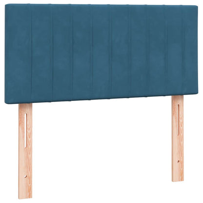 Boxspringbett mit Matratze Dunkelblau 100x210 cm Samt